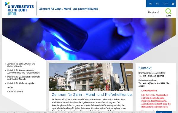 Vorschau von www.kiza.uniklinikum-jena.de, Poliklinik Kinderzahnheilkunde der Universität Jena
