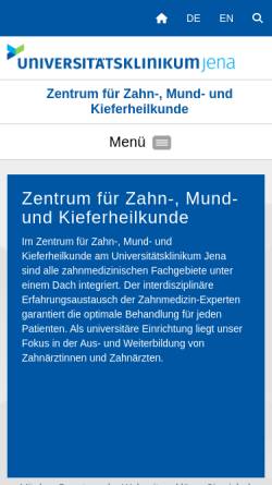 Vorschau der mobilen Webseite www.kiza.uniklinikum-jena.de, Poliklinik Kinderzahnheilkunde der Universität Jena