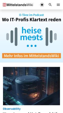 Vorschau der mobilen Webseite www.mittelstandswiki.de, MittelstandsWiki - just 4 business GmbH