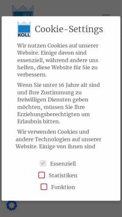 Vorschau der mobilen Webseite kollgermany.de, Koll & Cie. GmbH & Co. KG
