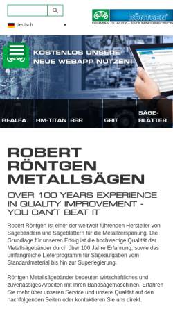 Vorschau der mobilen Webseite www.roentgen-saw.com, Robert Röntgen GmbH & Co. oHG