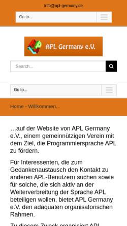 Vorschau der mobilen Webseite www.apl-germany.de, APL Germany e. V.