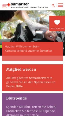 Vorschau der mobilen Webseite www.samariter-luzern.ch, Verband Luzerner Samaritervereine