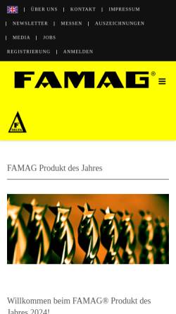 Vorschau der mobilen Webseite www.famag.com, Famag-Werkzeugfabrik GmbH & Co. KG