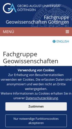 Vorschau der mobilen Webseite www.uni-goettingen.de, Fachgruppe Geowissenschaften Göttingen