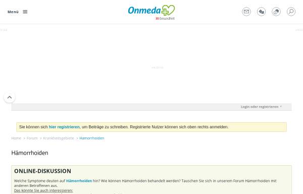 Vorschau von www.onmeda.de, Hämorrhoiden Forum - Onmeda