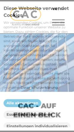 Vorschau der mobilen Webseite www.cac-chem.de, Chemieanlagenbau Chemnitz GmbH