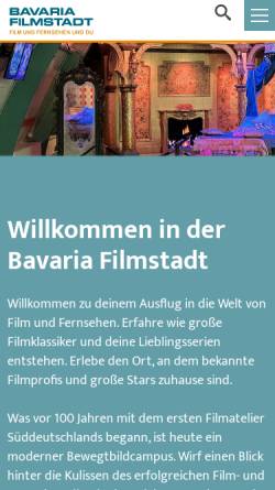 Vorschau der mobilen Webseite www.filmstadt.de, Bavaria Film GmbH