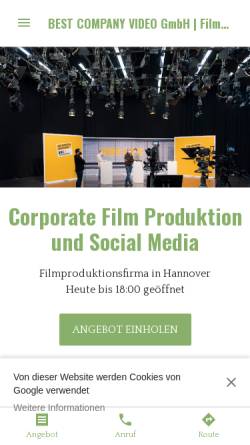 Vorschau der mobilen Webseite best-company-video-filmproduktion.business.site, Best Company Video GmbH