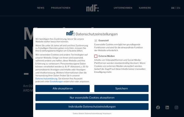 Vorschau von www.ndf.de, NdF- neue deutsche Filmgesellschaft mbH
