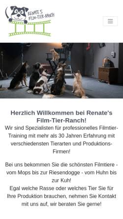Vorschau der mobilen Webseite www.filmtierranch.de, Renate´s Film-Tier-Ranch
