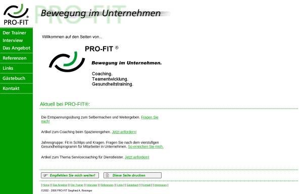 Vorschau von www.pro-fit-web.de, PRO-FIT® - Bewegung im Unternehmen - Siegfried Reisinger