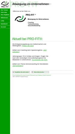Vorschau der mobilen Webseite www.pro-fit-web.de, PRO-FIT® - Bewegung im Unternehmen - Siegfried Reisinger