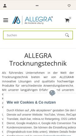 Vorschau der mobilen Webseite www.allegra24.de, Allegra GmbH