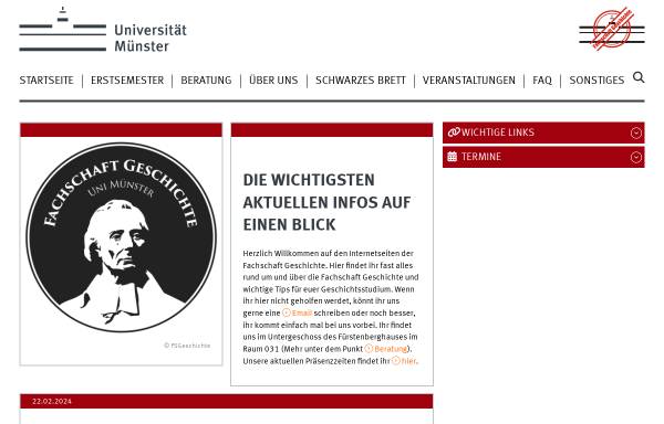 Vorschau von www.uni-muenster.de, Fachschaft Geschichte der Universität Münster