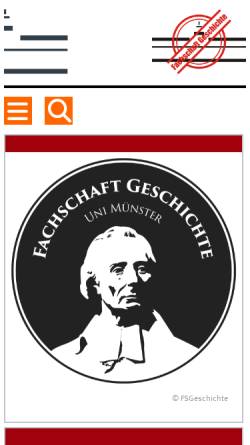 Vorschau der mobilen Webseite www.uni-muenster.de, Fachschaft Geschichte der Universität Münster