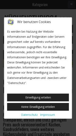 Vorschau der mobilen Webseite kuechenstudio24.com, JEnsemble Bretzke