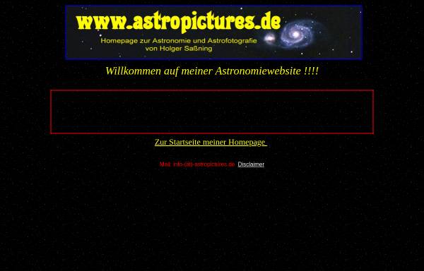 Vorschau von www.astropictures.de, Astrofotografie [Saßning, Holger, Schulz, Udo und Kröger, Thomas]