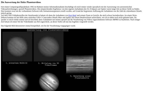 Vorschau von www.molau.de, Videoastronomie [Molau, Sirko]