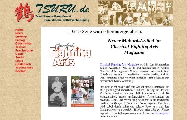 Vorschau von www.tsuru.de, Tsuru.de - Kampfkunst und Selbstverteidigung