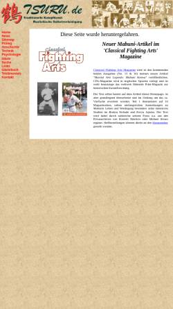 Vorschau der mobilen Webseite www.tsuru.de, Tsuru.de - Kampfkunst und Selbstverteidigung