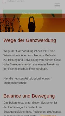 Vorschau der mobilen Webseite www.wege.org, Wege der Ganzwerdung