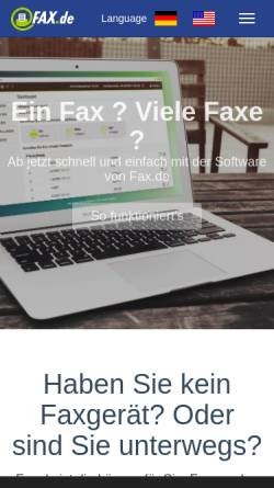 Vorschau der mobilen Webseite www.fax.de, FAX.de GmbH