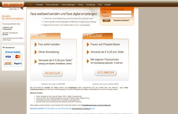 Online fax-senden.de