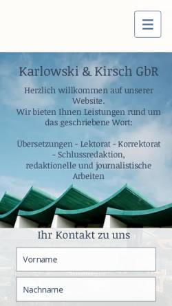 Vorschau der mobilen Webseite www.filmzeile.de, Filmzeile Marilena Buro & Ulrike Kirsch GbR