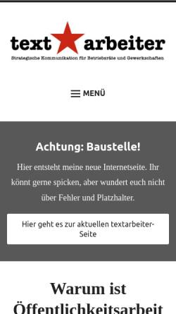 Vorschau der mobilen Webseite www.textarbeiter.de, Kimiko Leibnitz