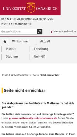 Vorschau der mobilen Webseite www.mathematik.uni-osnabrueck.de, Skripten