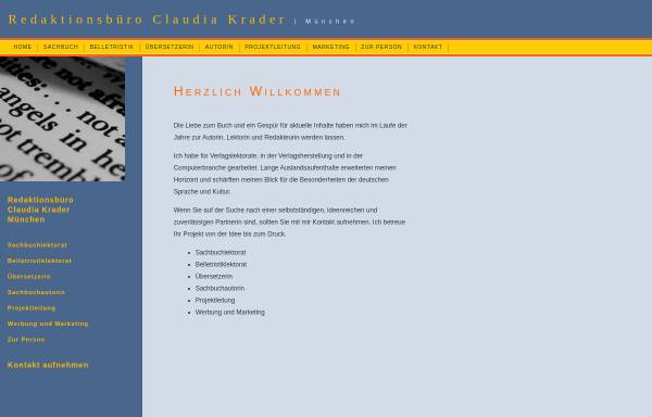 Vorschau von www.krader-online.de, Redaktionsbüro Claudia Krader