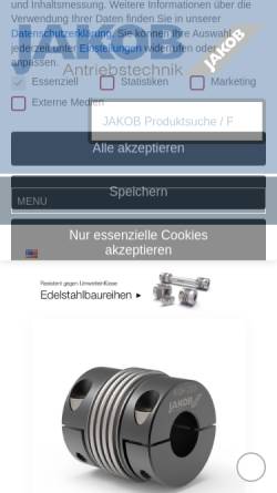 Vorschau der mobilen Webseite www.jakobantriebstechnik.de, Jakob GmbH & Co. Antriebstechnik KG