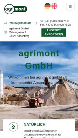 Vorschau der mobilen Webseite www.agrimont.de, Agrimont GmbH