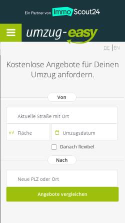 Vorschau der mobilen Webseite www.umzug-easy.de, Umzug Easy