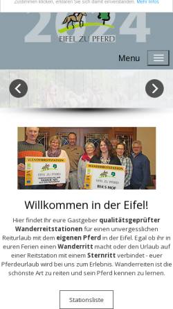 Vorschau der mobilen Webseite www.eifelzupferd.de, IG Eifel zu Pferd e.V.