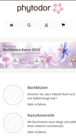 Vorschau der mobilen Webseite www.phytodor.ch, Pytodor - Schweizer Blütenessenzen