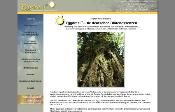 Vorschau von yggdrasil.de, Yggdrasil - Die Deutschen Blütenessenzen