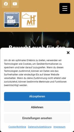 Vorschau der mobilen Webseite popkurs-hamburg.de, Popkurs: Kontaktstudiengang Popularmusik