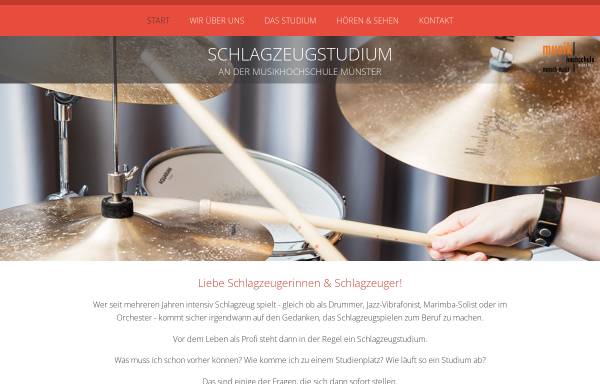 Vorschau von www.schlagzeugstudium.de, Schlagzeugstudium an der Musikhochschule Münster