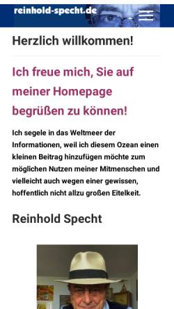 Vorschau der mobilen Webseite www.reinhold-specht.de, Specht, Reinhold
