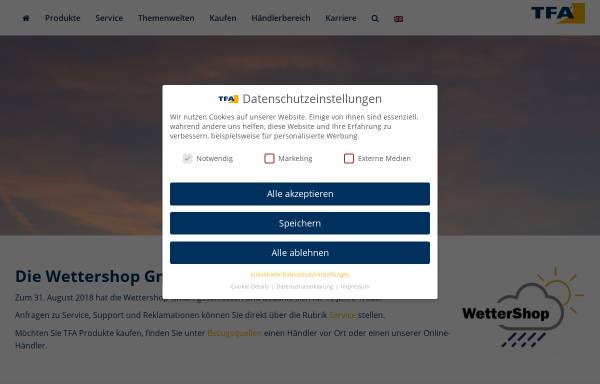 Vorschau von www.wettershop.de, Wettershop GmbH