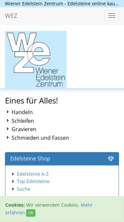Vorschau der mobilen Webseite www.edelsteine.at, Wiener Edelstein Zentrum