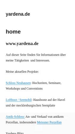 Vorschau der mobilen Webseite www.yardena.de, Plötz, Yardena