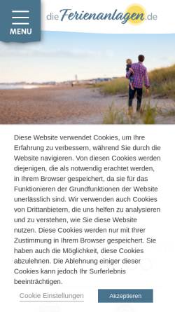 Vorschau der mobilen Webseite www.dieferienanlagen.de, Die Ferienanlagen, H&P Touristik GmbH