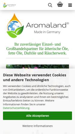 Vorschau der mobilen Webseite aromaland.de, Aromaland