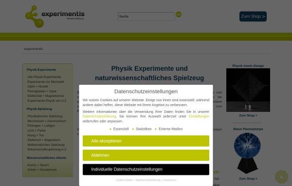 Vorschau von www.experimentis.de, Experimentis.de