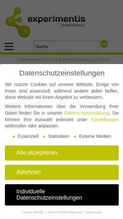 Vorschau der mobilen Webseite www.experimentis.de, Experimentis.de