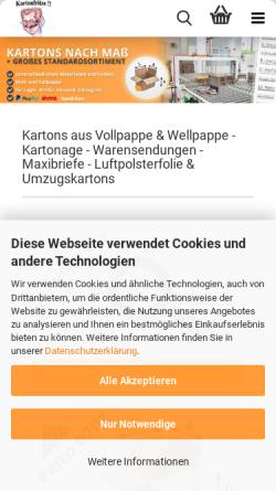 Vorschau der mobilen Webseite kartonfritze.de, Kartonfritze Carl Evers GmbH & Co. KG