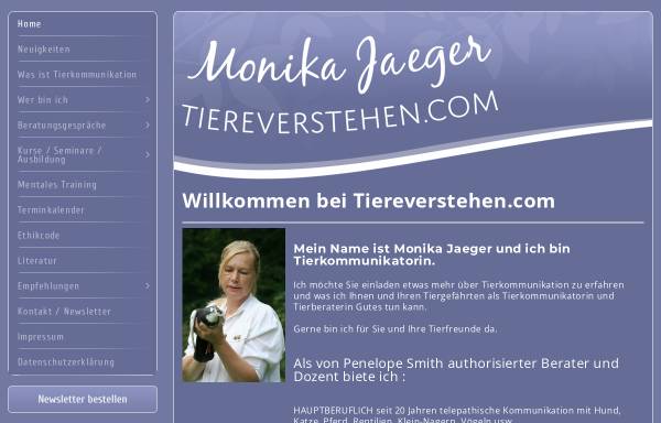 Vorschau von www.tiereverstehen.com, Monika Jaeger